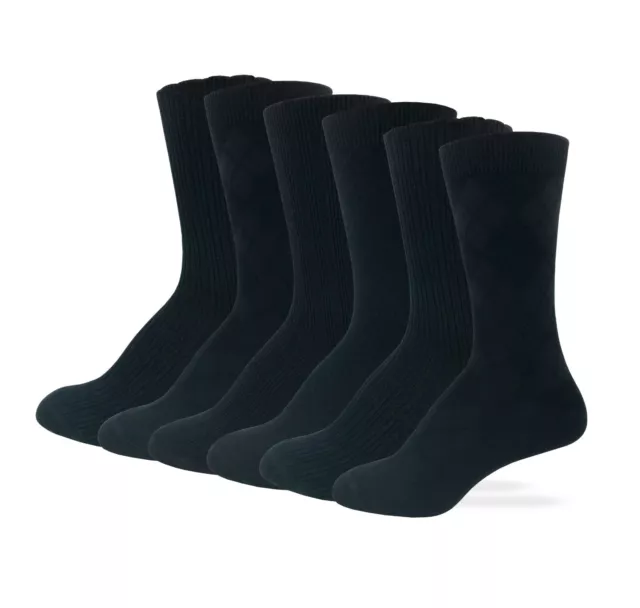 Wise Blend Womens Diamond Cable Knit Pattern Uniform Dress Socks 6 Pair Pack