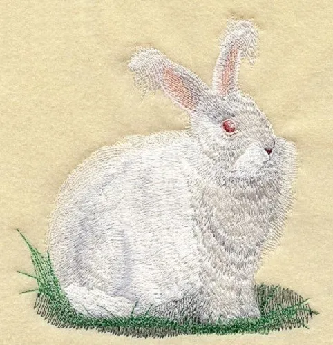 Embroidered Long-Sleeved T-Shirt - Angora Rabbit M1745 Sizes S - XXL