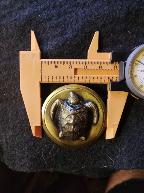 Large Vintage Brass Loggerhead Sea Turtle Button Shank 1 3/4"