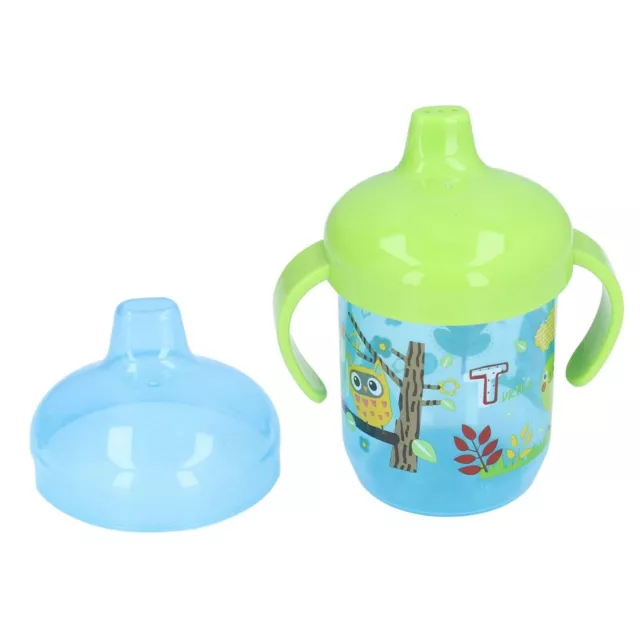 Infant blue Sippy Cup Cute Animal Pattern Baby Spill Proof Trainer Cup 260ml