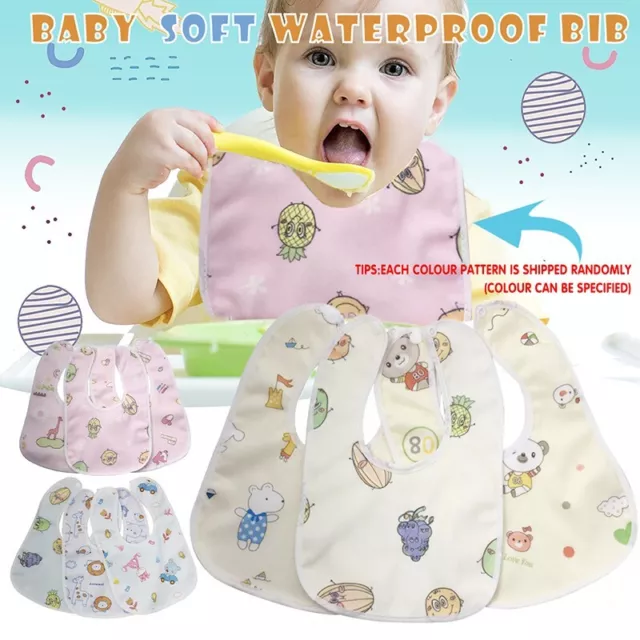 3X Baby Bibs Set Waterproof 100% Cotton Soft Kid Boy Girl Gift Adjustable 0-1yr