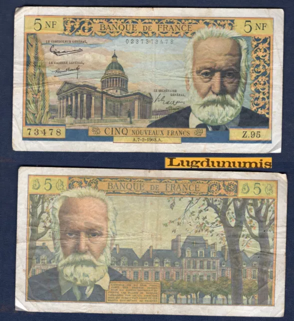 5 Nouveaux Francs Victor Hugo 7/2/1963 TB Z.95 73478 - Type 1959