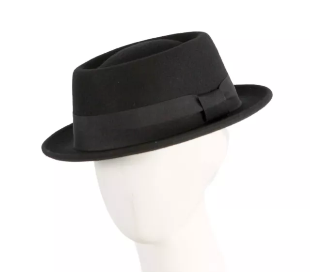 Black felt Pork Pie Hat All Sizes. 100% Australian Owned Family Business RRP $79