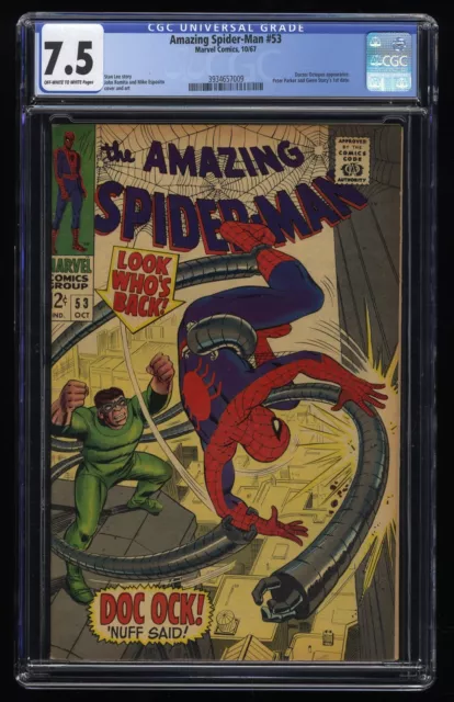 Amazing Spider-Man #53 CGC VF- 7.5 Doctor Octopus Appearance! Key Issue!