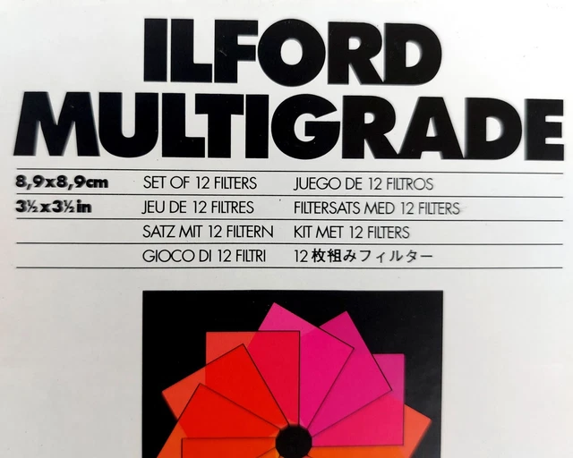 Juego de 12 filtros ILFORD multigrado 8,9x8,9 cm