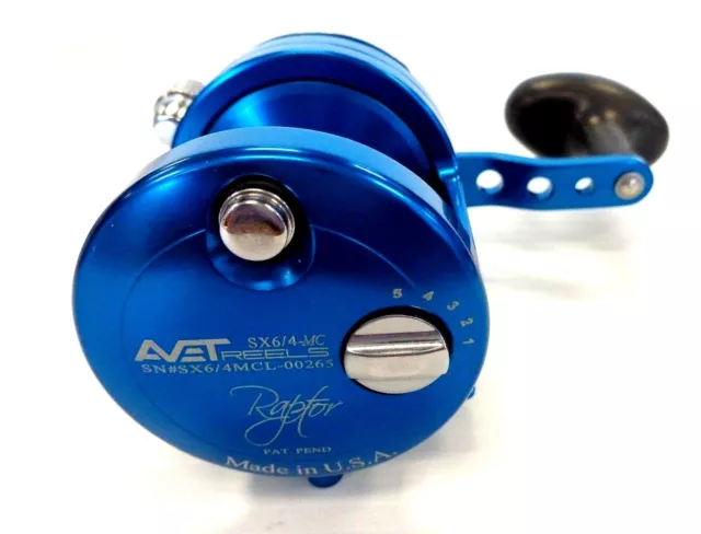 Avet RAPTOR SX6/4 MC 2-Speed Lever Drag Casting Reel MC Cast - BLUE Right Hand