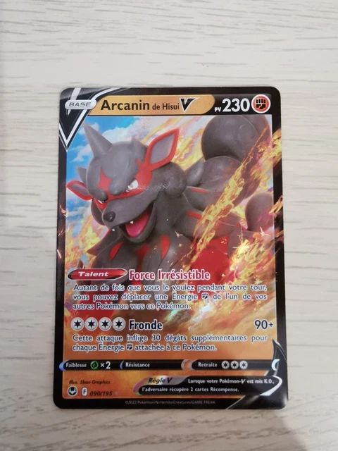 Carte Pokémon - Arcanin de Hisui V 090/195 - Tempête Argentée - Neuf FR