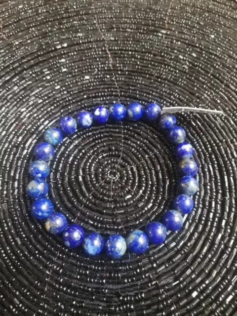 Bracelet perles naturelles Lapis lazuli 8mm (Véritable) lithothérapie bijoux