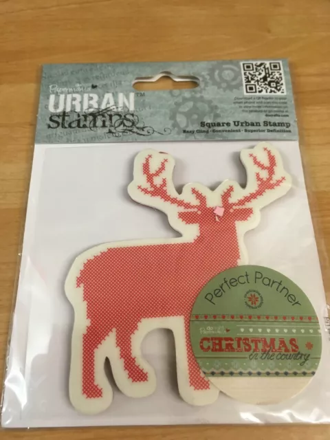 Urban Stamps,Christmas in the Country, Stag, rubber craft stamp