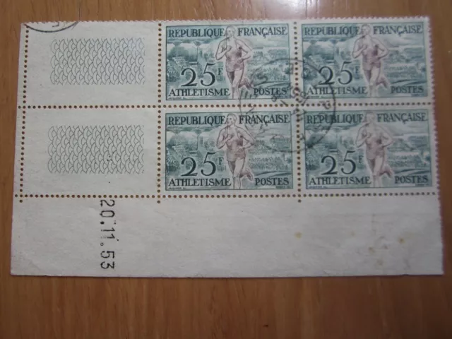 Timbres De France N°961 En Bloc De 4 Cd 20.11.53 , Obliteration Poste Aux Armees