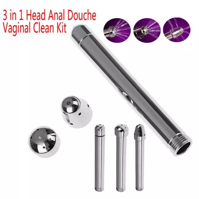 Metal Shower Cleansing Kit Vaginal Anal Enema Colon Douche Enema System Colo-tz
