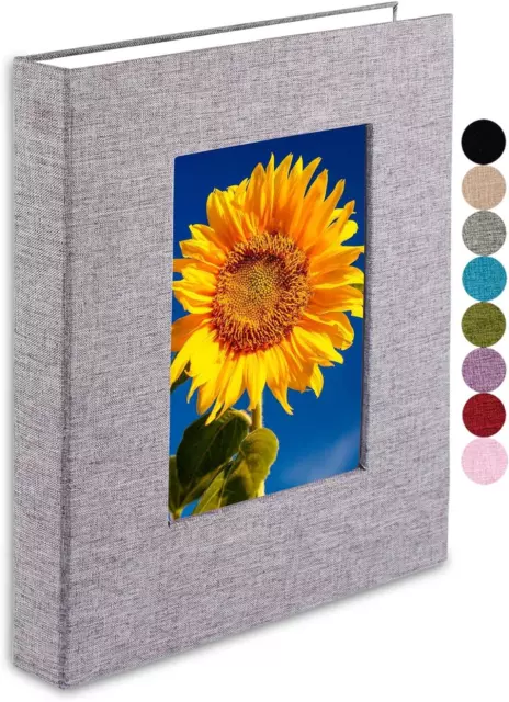 Photo Album 8X10 – 64 Photos for 8X10 Photo Album, Clear Pages, Linen