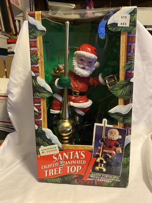 MR CHRISTMAS ~SANTA'S Lighted Animated Tree Top/Topper - Never Removed