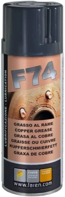 Faren -F74-Grasso al Rame, Spray Lubrificante Idrorepellente Antigrippante-400ml
