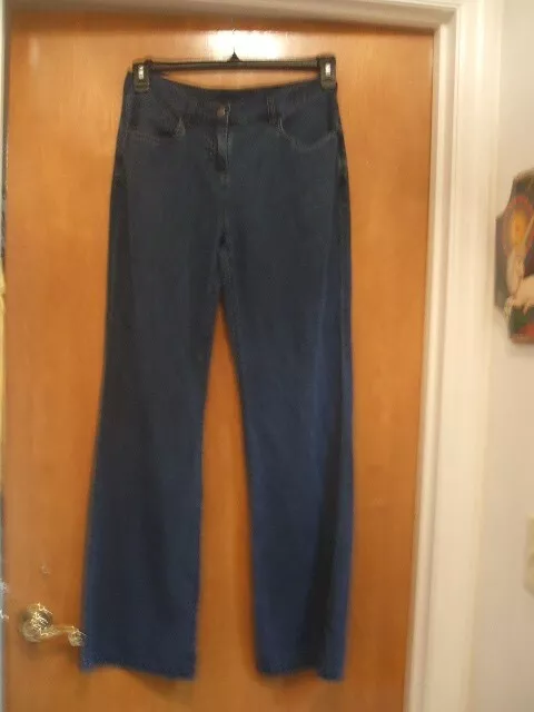 Eileen Fisher Sz 4 Blue Jeans Lightweight Tencel Organic Cotton 10" Wide Leg