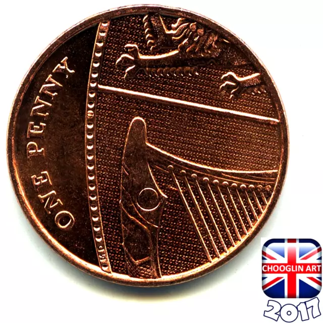A BRITISH 2017 ELIZABETH II ONE PENNY 1p coin, 7 Years Old!