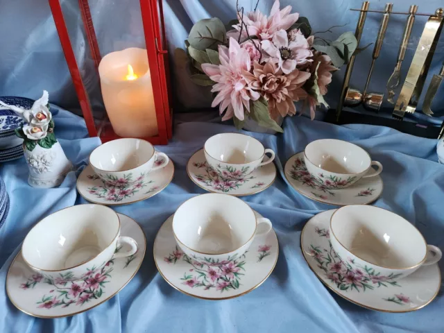 Beautiful Lenox Peachtree Cup And Saucers Set Of 6