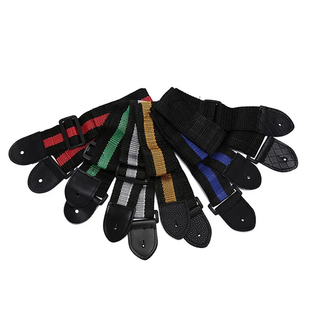 Courroie Pour Ukulélé Ortega - Nylon Noir, Réglable - Crochet Rosace - Longueur Max 70 Cm