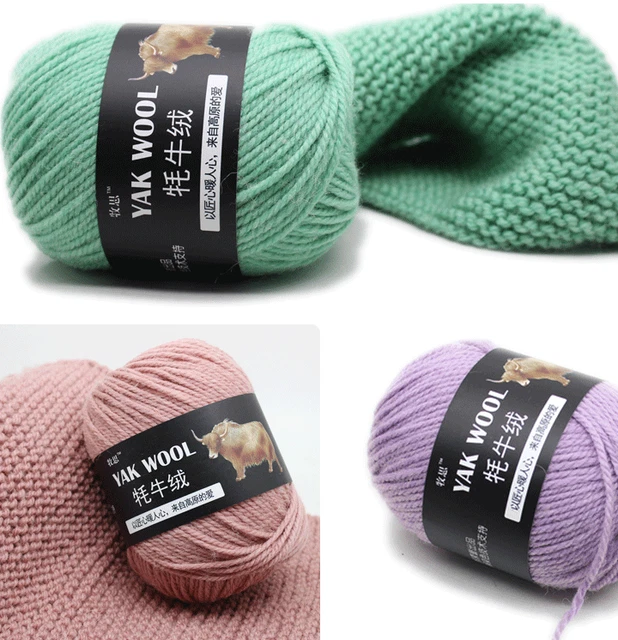 500g Strickwolle Crochet Yak Wolle Cashmere Soft Baby Baumwolle Chunky Garn DIY