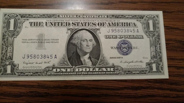 FR 1620 1957 A Silver Certificate  Uncirculated nice and Crisp Blue Seal.