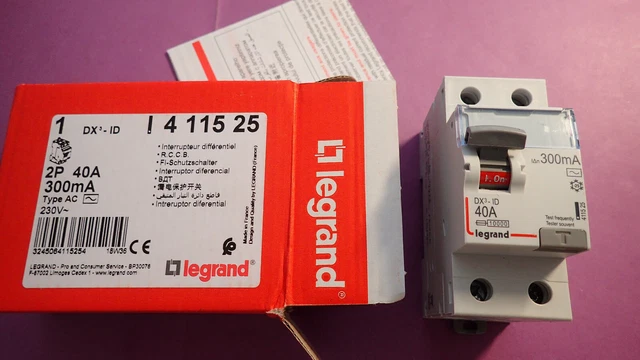 interrupteur différentiel legrand dx3 40a 30ma 4 poles type hpi - vis