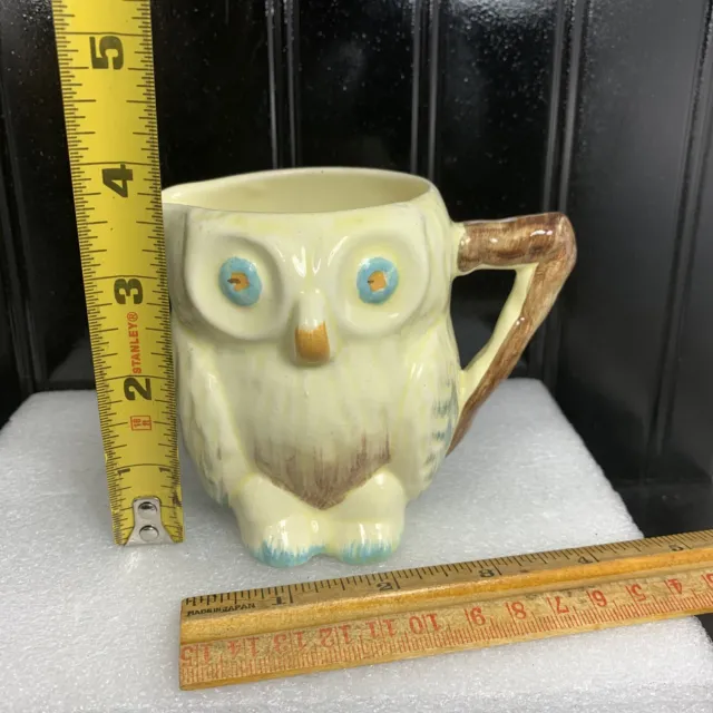 Keele Street Pottery Owl Creamer Vintage Yellow KSP Pottery Owl 3 1/2" 2