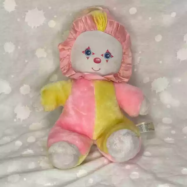 Vtg 1982 Amtoy Baby Girl Soft Touch Clown Doll Plush Chimes American Greetings