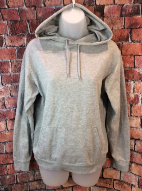 Asos Womens Grey Hoodie Size 2 Drop Shoulder Oversized Drawstring Sweatshirt