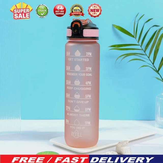1000 ml Wasserbecher Erwachsene Kinder Strohhalm Farbverlauf Motivation Sport Wa