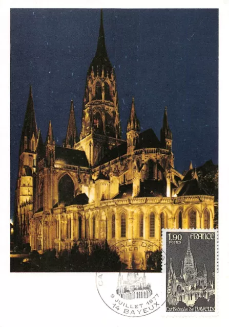 Scheda Massimo FDC Francia Cathédrale Di Bayeux 1977