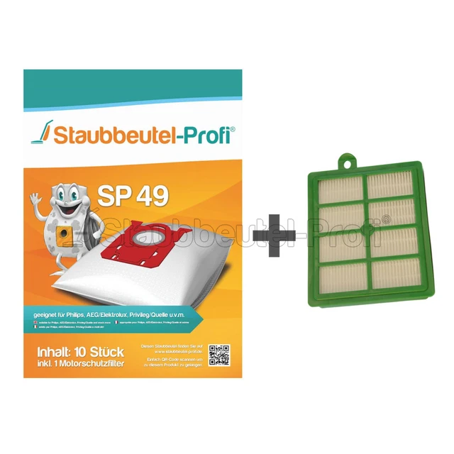 Set 20 Sacchetti Per Aspirapolvere Philips Microfibra + 2 Filtri Universali