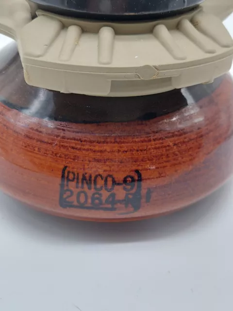 🔴 Vintage Ceramic PINCO-9 2064-R Brown Threaded Saddleback Insulator w/handle 2