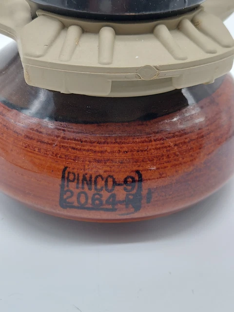 🔴 Vintage Ceramic PINCO-9 2064-R Brown Threaded Saddleback Insulator w/handle 2