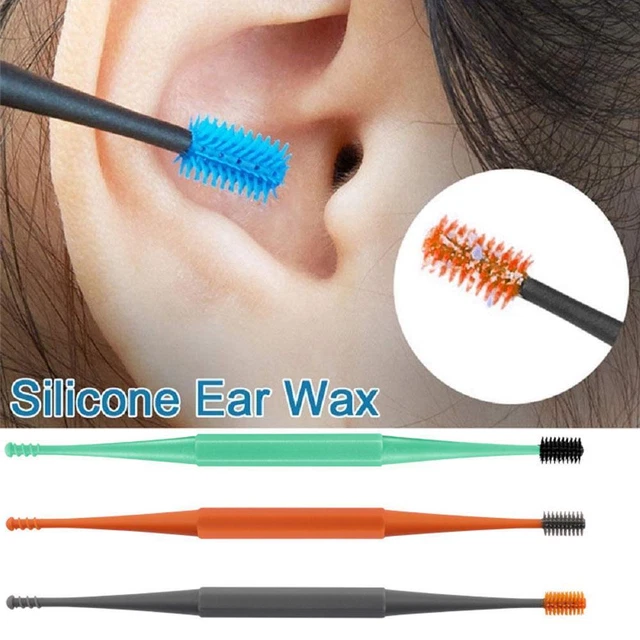 1/4 pieza Removedor de cera para oídos Limpiador de orejas suave Silicona Seguro U4P6 Cabezal Doble T1D8