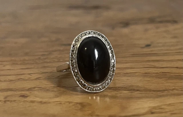 Jolie Bague Ancienne En Argent Avec Pierre – Taille 54 – Vintage Et Élégante