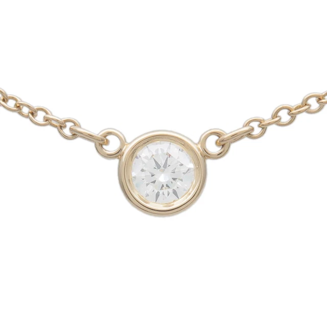 Auth Tiffany&Co. By the Yard 1P Diamond Necklace 0.14ct K18 Yellow Gold Used F/S Auth Tiffany&Co. By the Yard 1P Diamond Necklace 0.14ct K18 Yellow Gold Used F/S