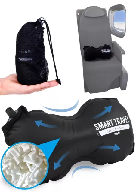 SmartTravel Inflatable Lumbar Travel Pillow for Airplane Back Support for Cha...