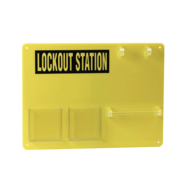 Brady 50989 6-Lock Padlock Board Yellow Acrylic