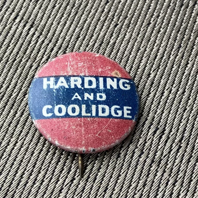 1920 Vtg Antique Warren Harding Calvin Coolidge Campaign Button Pin Pinback