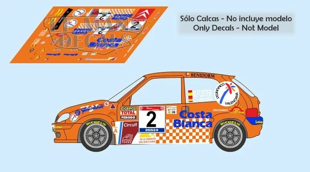 Autocollants Citroën Saxo S1600 Rally Villajoyosa 2004 - Pack Décoration Rallye, Neuf