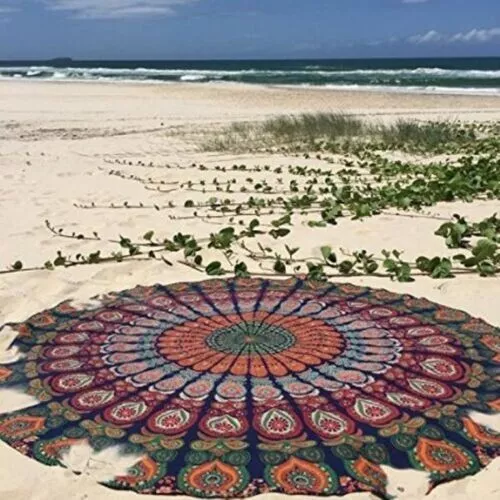 Grande Hippie Mandala Playa Manta Toalla Redondo Bohemio Tapete Tapiz Yoga Tapa