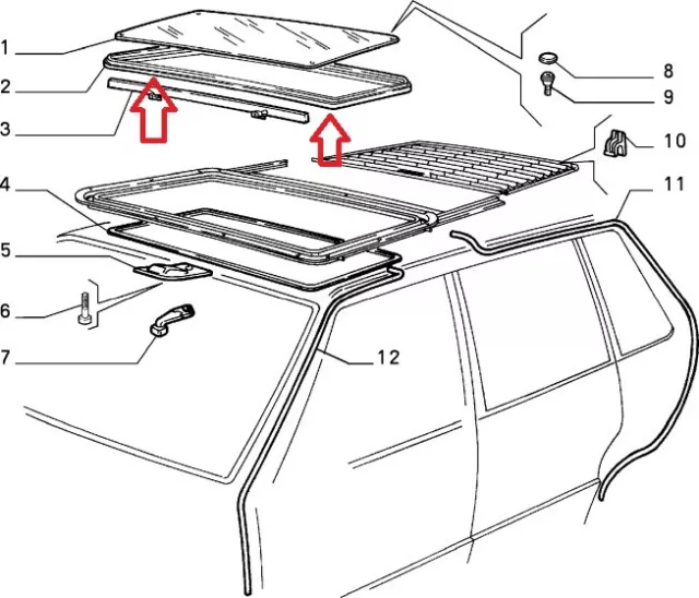 5995208 Rubber Seal Gasket Roof Top Guarnizione Esterna Tettuccio Fiat Uno