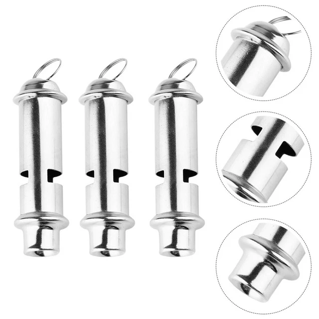 3 PCS WHISTLE Stainless Steel Emergency Keychain Outdoor Coaching