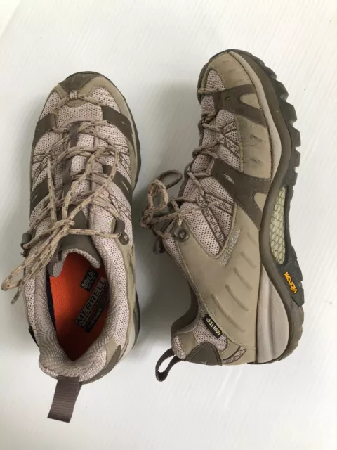 MERRELL Womens Continuum Ortholite Gore-Tex Grey Hiking Shoes Vibram Soles - 9