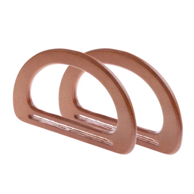 2x Wooden Handbag Handle Replacement DIY Bag Purse Making Craft Brown
