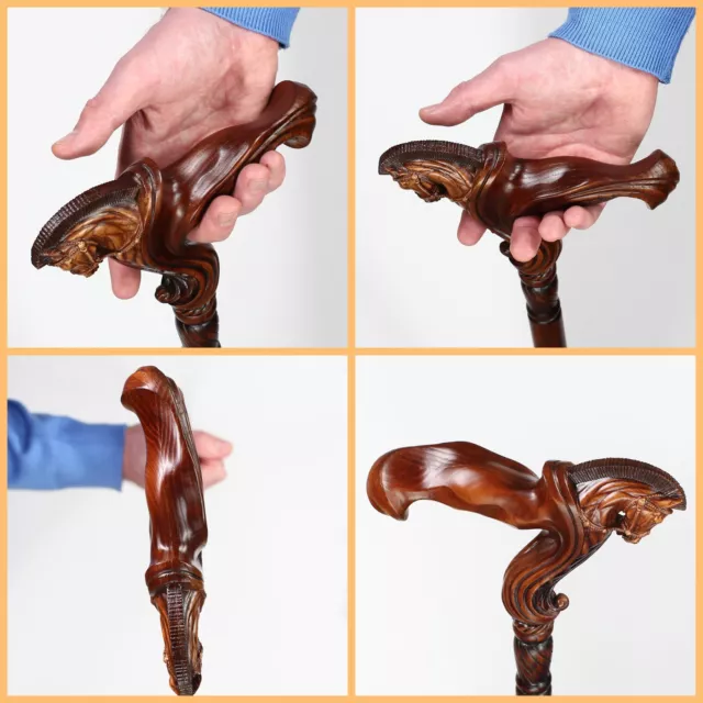 Pegasus Walking Cane Stick for men women Ergonomic Handle Horse Head GC-Artis RH 3