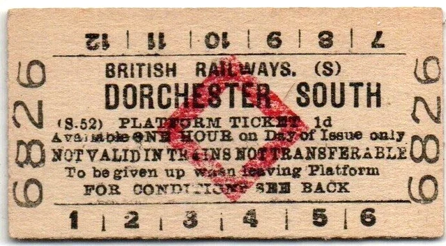 BR(S) Platform Ticket Dorchester South 1d (S.52)