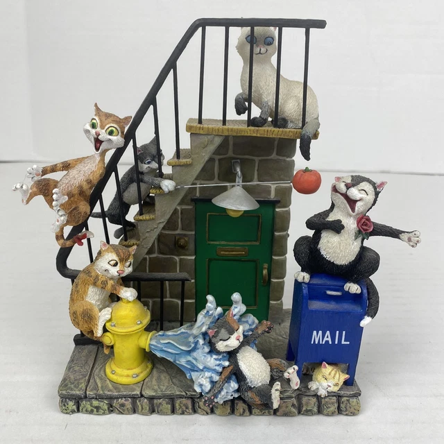 Rare Gary Patterson Danbury Mint Kitty City Cat Mailbox Fire Hydrant Collectible