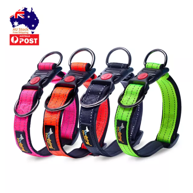 Dog Collar Heavy Duty Nylon Reflective Adjustable Pet Training Walking Collar