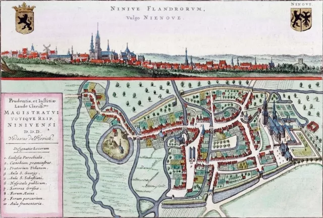 Reproduction plan ancien de Ninove 1649